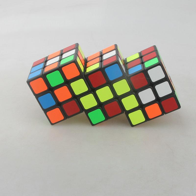 (image for) CubeTwist Siamese 3x3 Cube Series, 2‑6 / 3‑6 / 4‑6 / 5‑6 / 6‑6 Connected Bandaged Puzzle, Black Body Restricted Rotation Mod