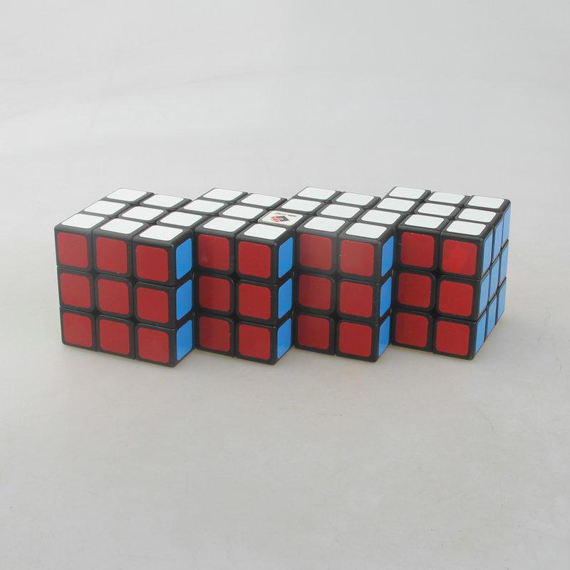 (image for) CubeTwist Siamese 3x3 Cube Series, 2‑6 / 3‑6 / 4‑6 / 5‑6 / 6‑6 Connected Bandaged Puzzle, Black Body Restricted Rotation Mod