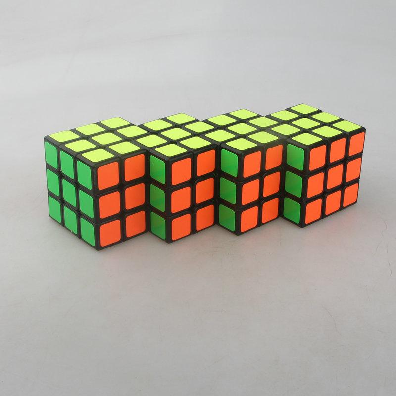 (image for) CubeTwist Siamese 3x3 Cube Series, 2‑6 / 3‑6 / 4‑6 / 5‑6 / 6‑6 Connected Bandaged Puzzle, Black Body Restricted Rotation Mod