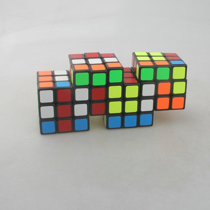 (image for) CubeTwist Siamese 3x3 Cube Series, 2‑6 / 3‑6 / 4‑6 / 5‑6 / 6‑6 Connected Bandaged Puzzle, Black Body Restricted Rotation Mod