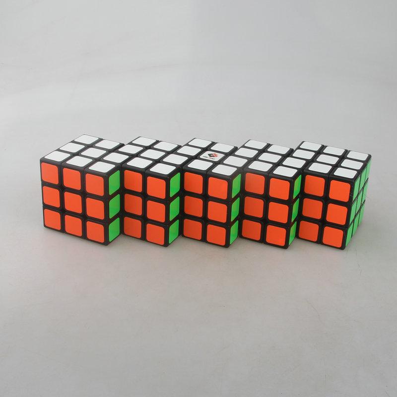 (image for) CubeTwist Siamese 3x3 Cube Series, 2‑6 / 3‑6 / 4‑6 / 5‑6 / 6‑6 Connected Bandaged Puzzle, Black Body Restricted Rotation Mod