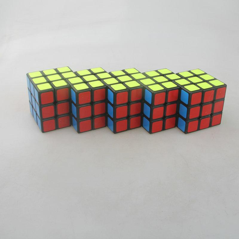 (image for) CubeTwist Siamese 3x3 Cube Series, 2‑6 / 3‑6 / 4‑6 / 5‑6 / 6‑6 Connected Bandaged Puzzle, Black Body Restricted Rotation Mod