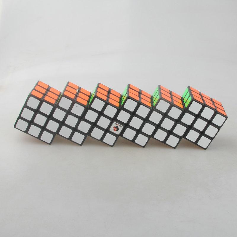 (image for) CubeTwist Siamese 3x3 Cube Series, 2‑6 / 3‑6 / 4‑6 / 5‑6 / 6‑6 Connected Bandaged Puzzle, Black Body Restricted Rotation Mod