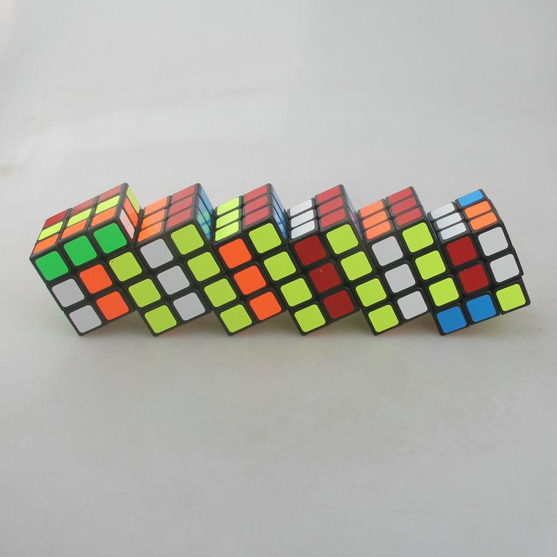 (image for) CubeTwist Siamese 3x3 Cube Series, 2‑6 / 3‑6 / 4‑6 / 5‑6 / 6‑6 Connected Bandaged Puzzle, Black Body Restricted Rotation Mod