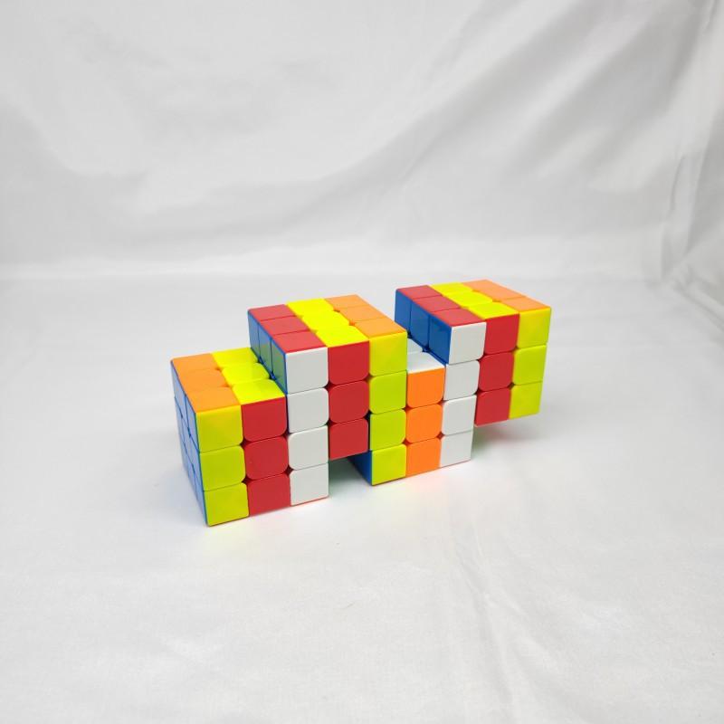 (image for) CubeTwist 2‑6 to 6‑6 Color Siamese Cube, Restricted‑Rotation Connected Twisty Puzzle, Custom N‑6 Available