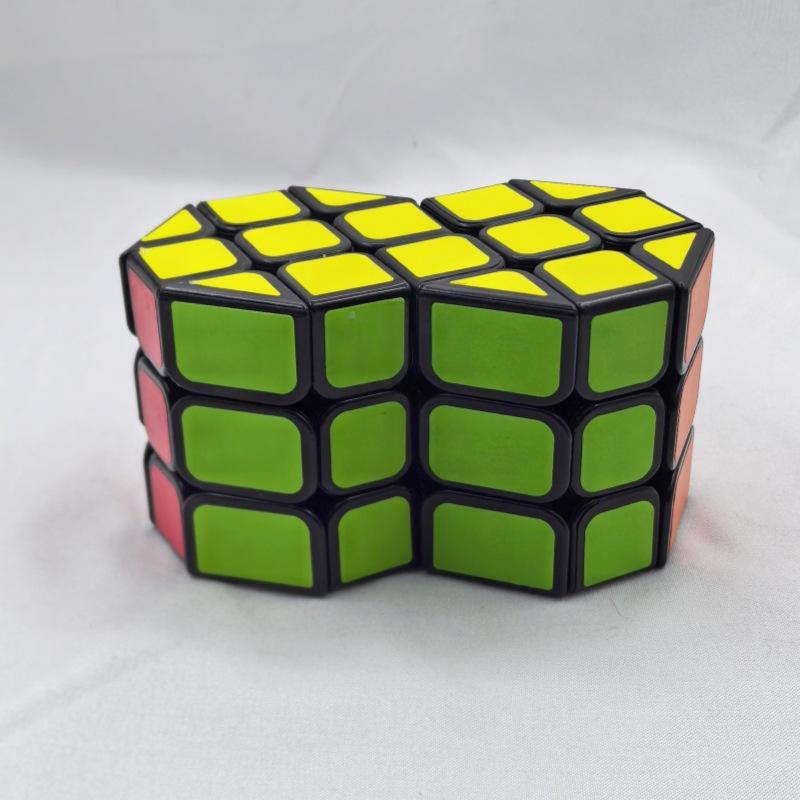 (image for) Cubetwist Cylinder Siamese Cube 2‑in‑6 / 3‑in‑6 Conjoined Cube Limited Rotation Puzzle