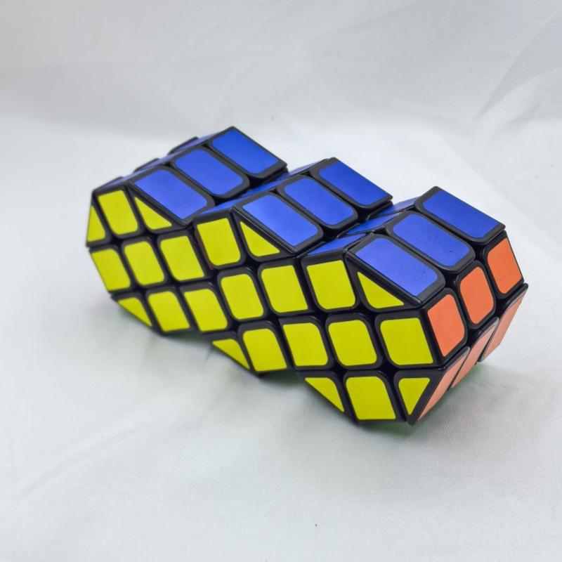 (image for) Cubetwist Cylinder Siamese Cube 2‑in‑6 / 3‑in‑6 Conjoined Cube Limited Rotation Puzzle