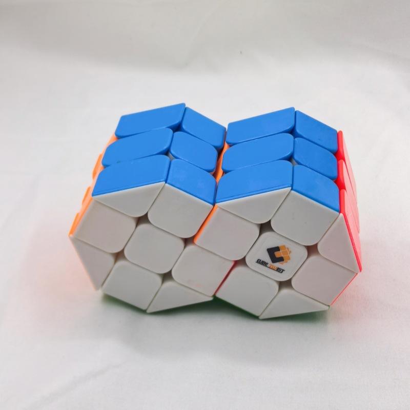 (image for) Cubetwist Cylinder Siamese Cube 2‑in‑6 / 3‑in‑6 Conjoined Cube Limited Rotation Puzzle