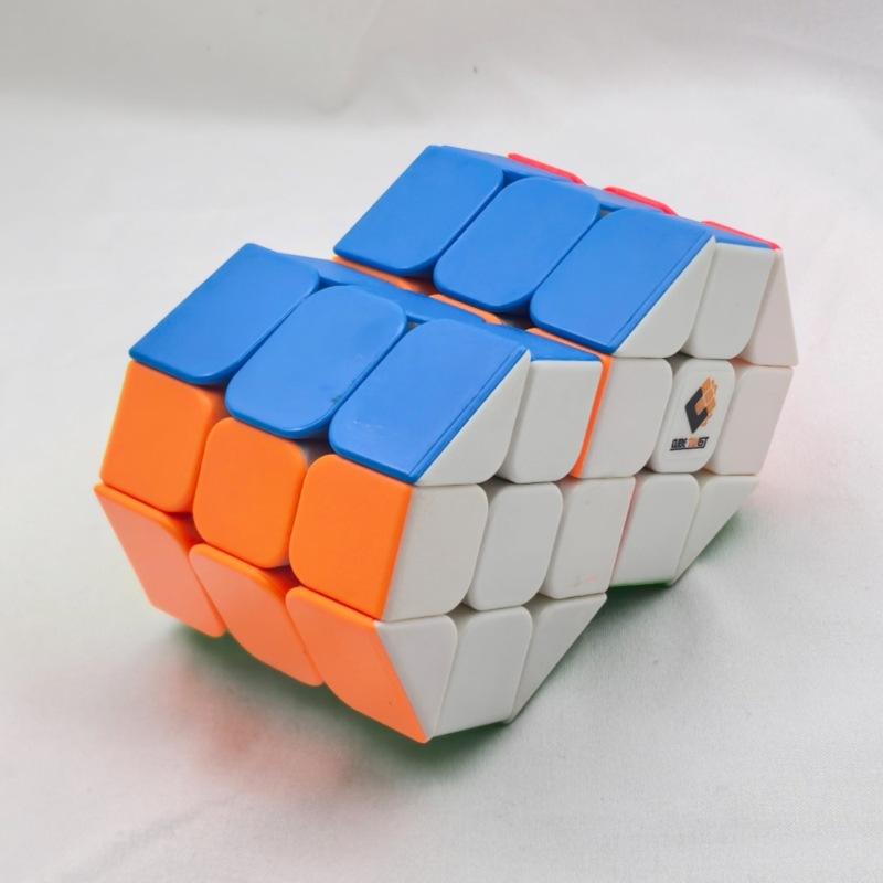 (image for) Cubetwist Cylinder Siamese Cube 2‑in‑6 / 3‑in‑6 Conjoined Cube Limited Rotation Puzzle