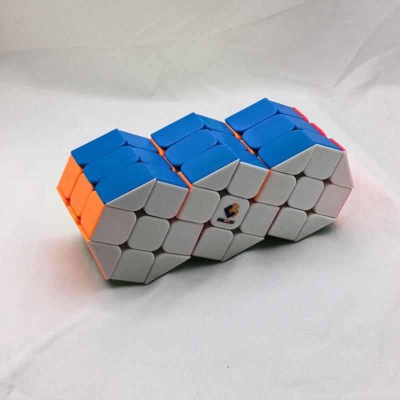(image for) Cubetwist Cylinder Siamese Cube 2‑in‑6 / 3‑in‑6 Conjoined Cube Limited Rotation Puzzle