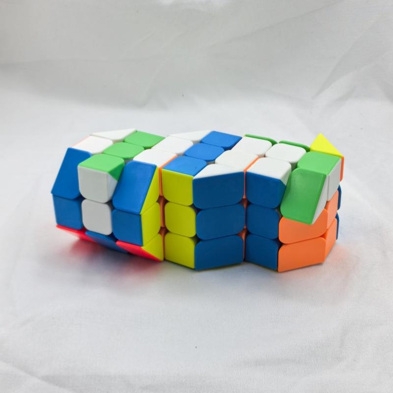 (image for) Cubetwist Cylinder Siamese Cube 2‑in‑6 / 3‑in‑6 Conjoined Cube Limited Rotation Puzzle