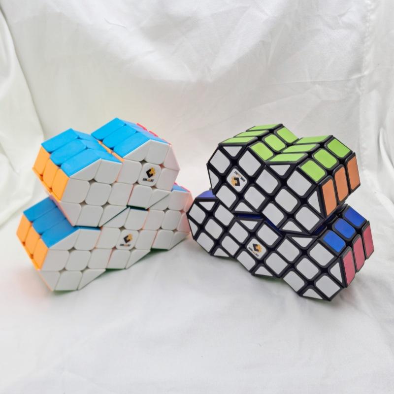 (image for) Cubetwist Cylinder Siamese Cube 2‑in‑6 / 3‑in‑6 Conjoined Cube Limited Rotation Puzzle