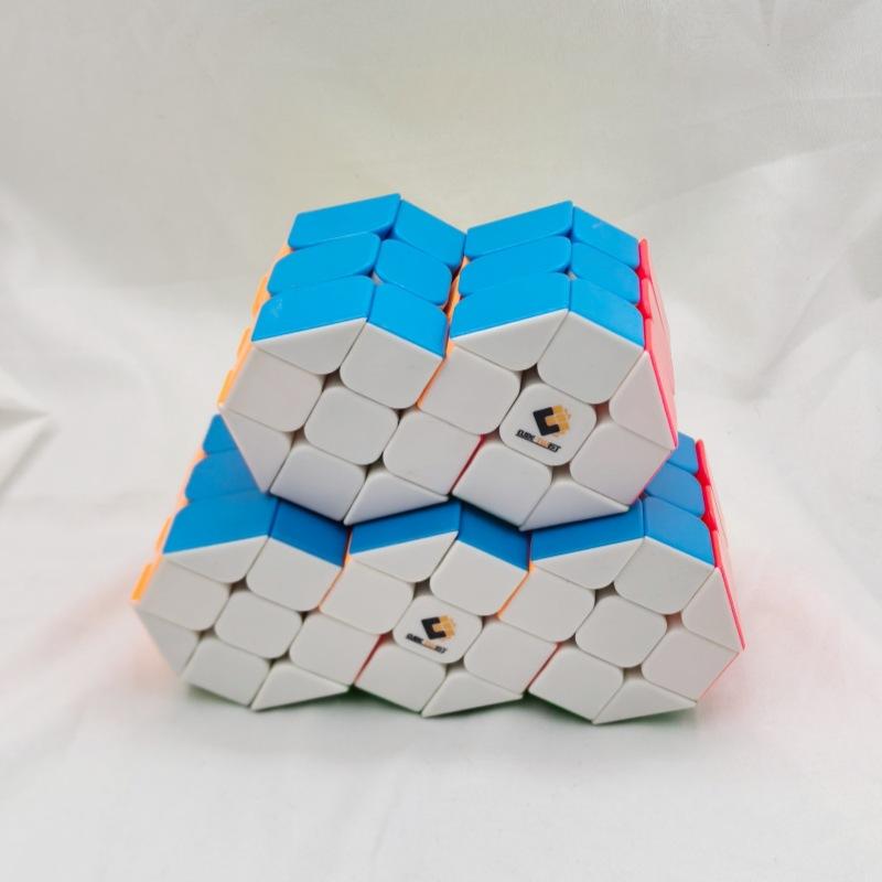 (image for) Cubetwist Cylinder Siamese Cube 2‑in‑6 / 3‑in‑6 Conjoined Cube Limited Rotation Puzzle