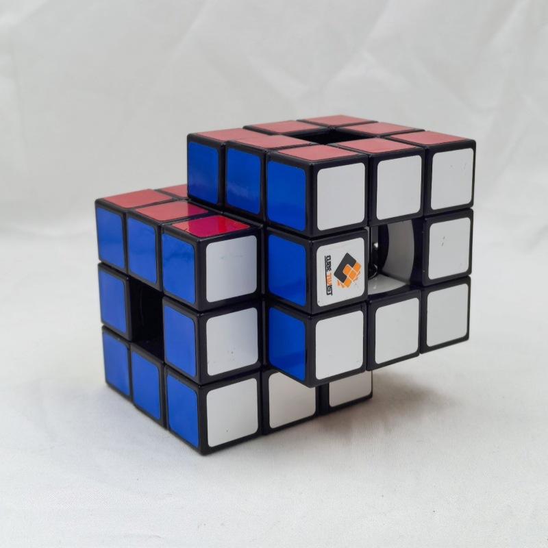 (image for) CubeTwist Hollow 3x3 Siamese Cube, 2-in-1 Linked Restricted Rotation Conjoined Magic Cube, Irregular Modified Puzzle Toy