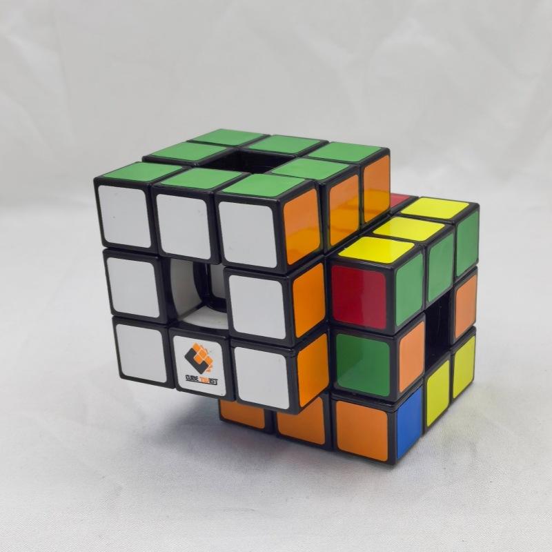 (image for) CubeTwist Hollow 3x3 Siamese Cube, 2-in-1 Linked Restricted Rotation Conjoined Magic Cube, Irregular Modified Puzzle Toy