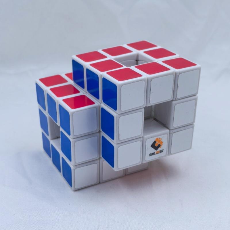 (image for) CubeTwist Hollow 3x3 Siamese Cube, 2-in-1 Linked Restricted Rotation Conjoined Magic Cube, Irregular Modified Puzzle Toy