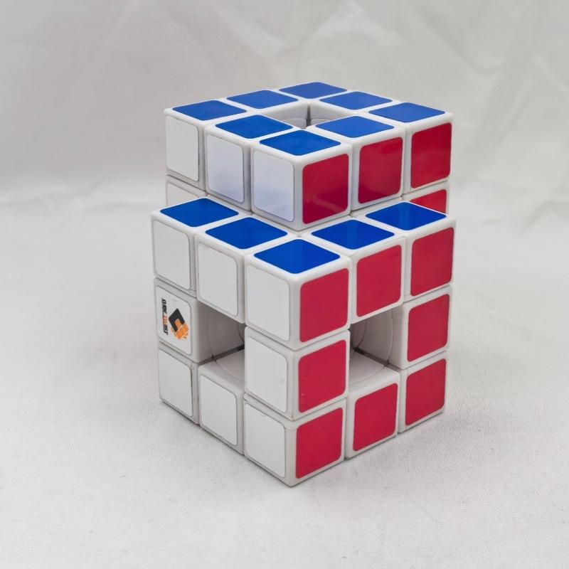 (image for) CubeTwist Hollow 3x3 Siamese Cube, 2-in-1 Linked Restricted Rotation Conjoined Magic Cube, Irregular Modified Puzzle Toy