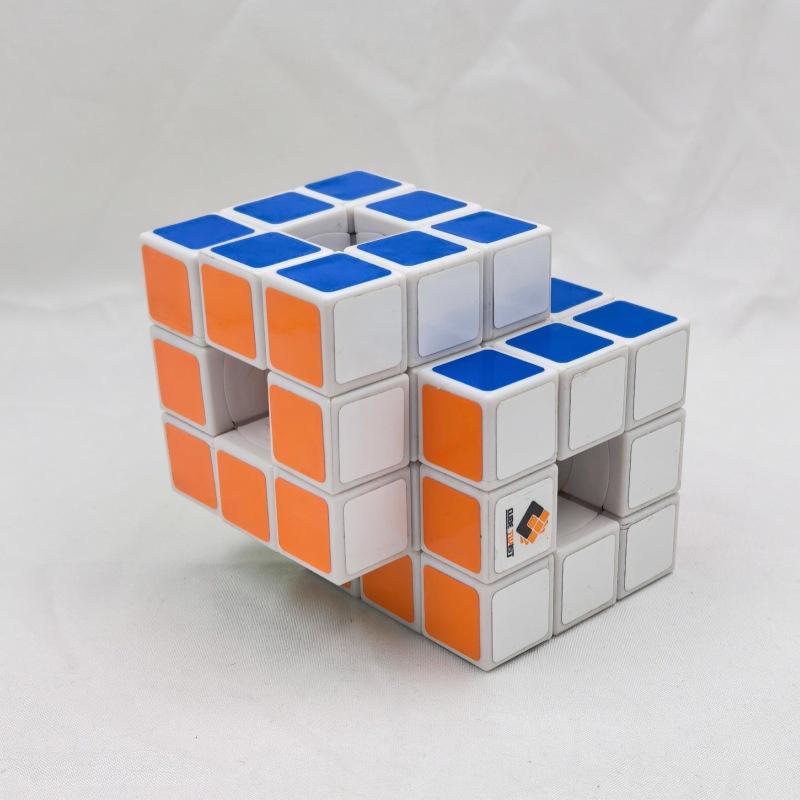 (image for) CubeTwist Hollow 3x3 Siamese Cube, 2-in-1 Linked Restricted Rotation Conjoined Magic Cube, Irregular Modified Puzzle Toy