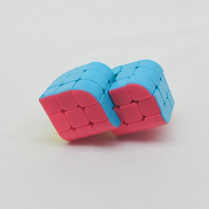 (image for) CubeTwist 2‑in‑4 Siamese Cube, Tri‑Color Restricted‑Rotation Connected Twisty Puzzle