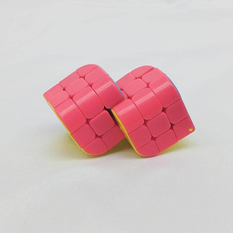 (image for) CubeTwist 2‑in‑4 Siamese Cube, Tri‑Color Restricted‑Rotation Connected Twisty Puzzle