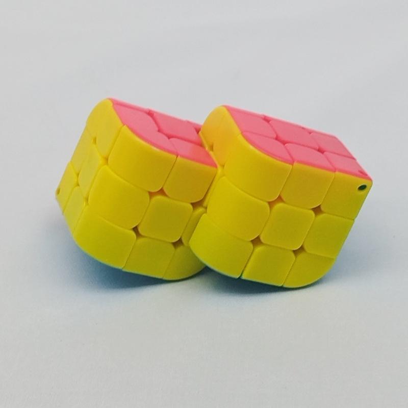 (image for) CubeTwist 2‑in‑4 Siamese Cube, Tri‑Color Restricted‑Rotation Connected Twisty Puzzle
