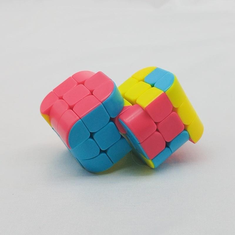 (image for) CubeTwist 2‑in‑4 Siamese Cube, Tri‑Color Restricted‑Rotation Connected Twisty Puzzle