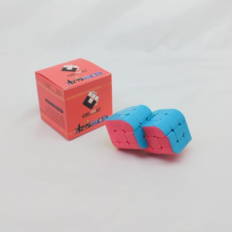 (image for) CubeTwist 2‑in‑4 Siamese Cube, Tri‑Color Restricted‑Rotation Connected Twisty Puzzle