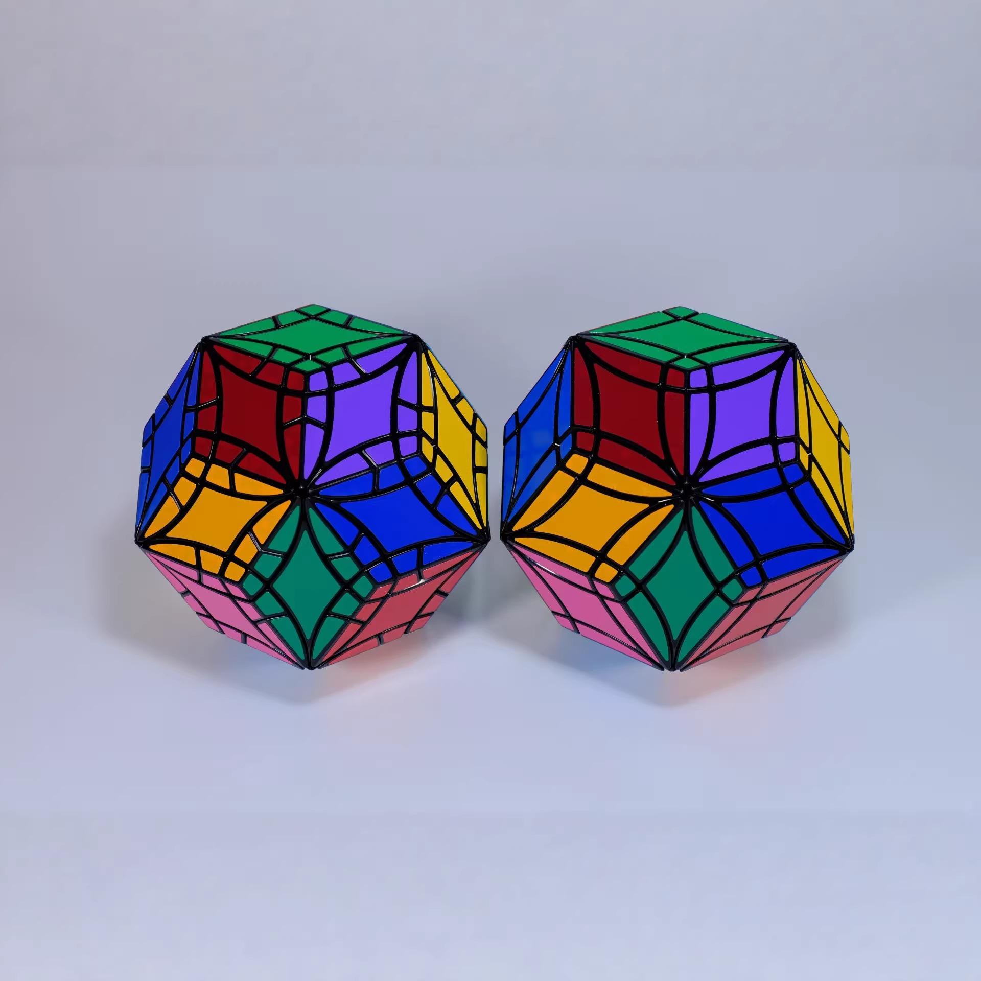 (image for) XinJi CurFaTRhoTri & CurFaTRhoTri Plus Rhombic Triacontahedron Puzzle Cube