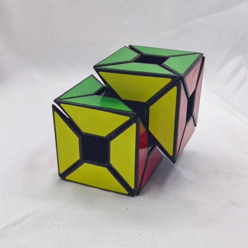 (image for) CubeTwist Void Edge 2‑in‑8 Siamese 3x3 Rotation‑Limited Hollow Puzzle Cube