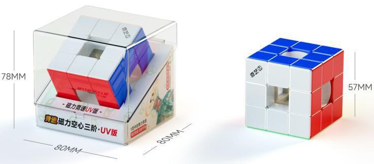 (image for) QiYi Hollow 3x3 Cube, Magnetic Hollow Cube, Axis-Free Hollow Speed Cube, Stickerless Twisty Puzzle Toy