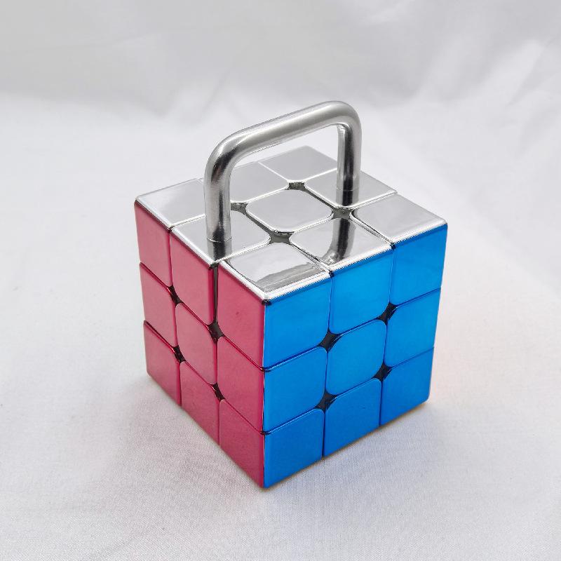 (image for) CubeTwist Handlebar Bandaged Cube, Single‑Bridge Bandaged 3x3 Puzzle Cube, Metallic Color Version