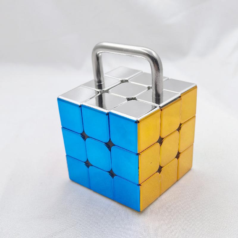 (image for) CubeTwist Handlebar Bandaged Cube, Single‑Bridge Bandaged 3x3 Puzzle Cube, Metallic Color Version