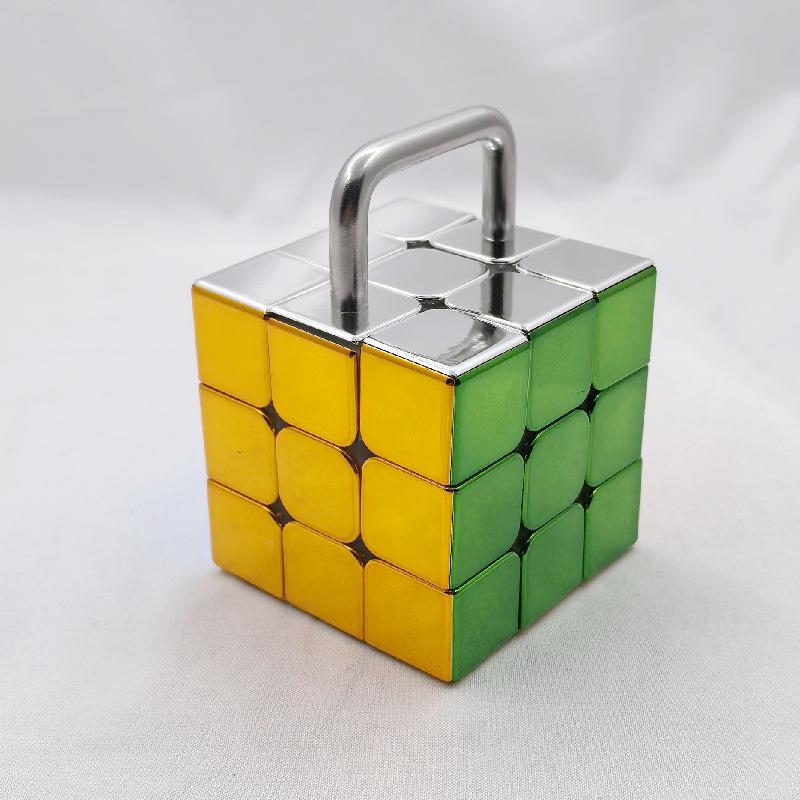 (image for) CubeTwist Handlebar Bandaged Cube, Single‑Bridge Bandaged 3x3 Puzzle Cube, Metallic Color Version