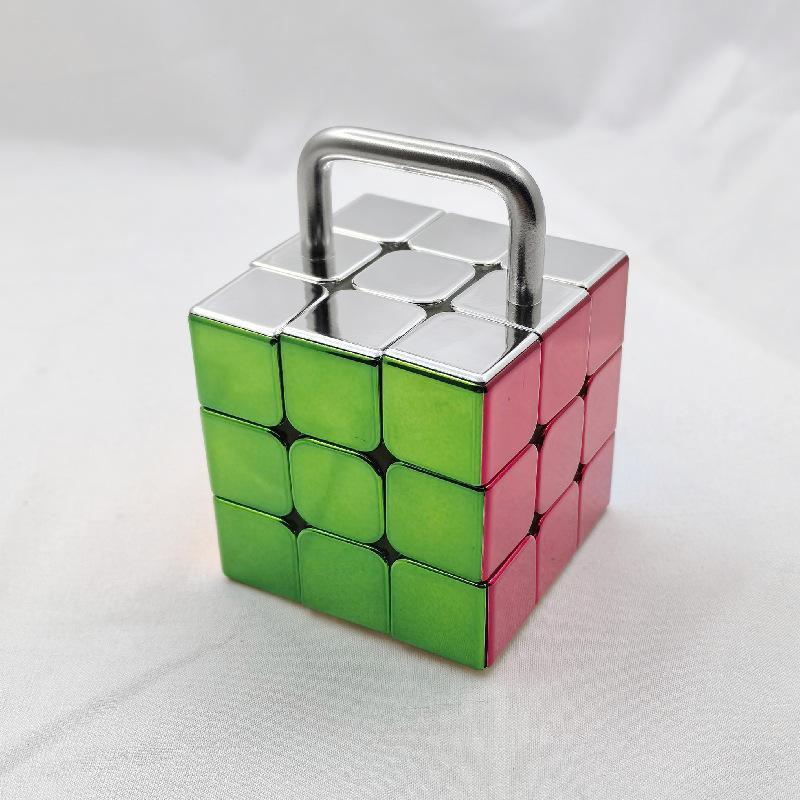 (image for) CubeTwist Handlebar Bandaged Cube, Single‑Bridge Bandaged 3x3 Puzzle Cube, Metallic Color Version
