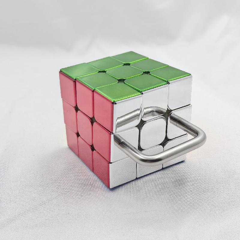 (image for) CubeTwist Handlebar Bandaged Cube, Single‑Bridge Bandaged 3x3 Puzzle Cube, Metallic Color Version
