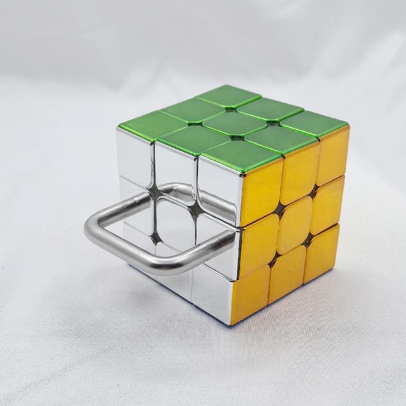 (image for) CubeTwist Handlebar Bandaged Cube, Single‑Bridge Bandaged 3x3 Puzzle Cube, Metallic Color Version