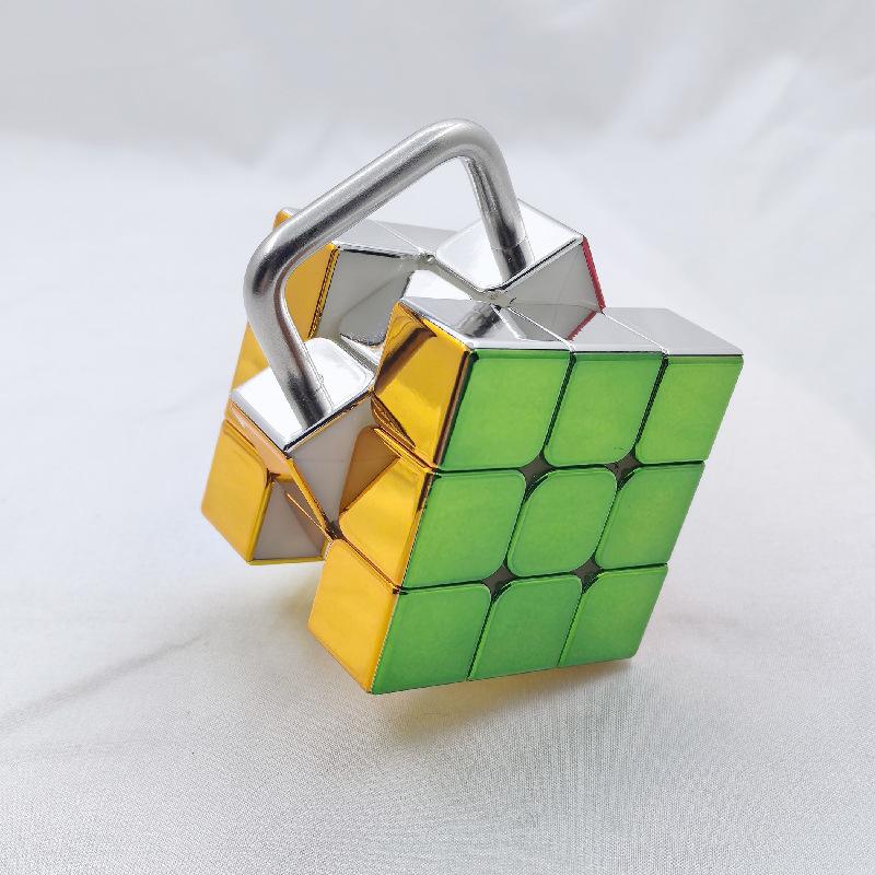 (image for) CubeTwist Handlebar Bandaged Cube, Single‑Bridge Bandaged 3x3 Puzzle Cube, Metallic Color Version