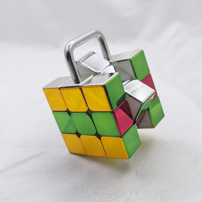 (image for) CubeTwist Handlebar Bandaged Cube, Single‑Bridge Bandaged 3x3 Puzzle Cube, Metallic Color Version